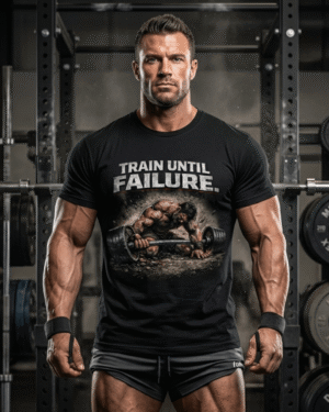 men's t shirt standard crew train until failure gym