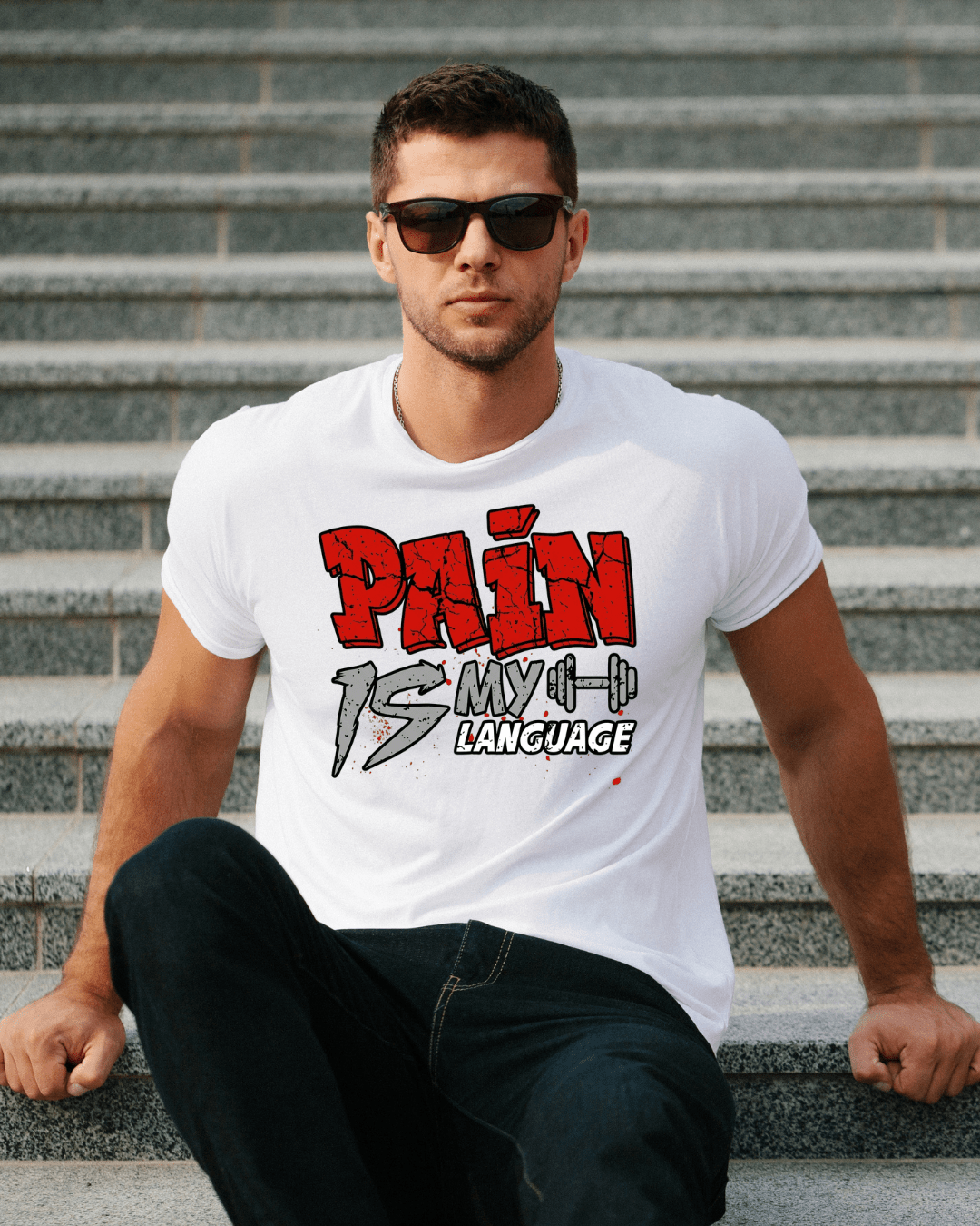 men's t shirt pain is my language motivational gym tee men's t shirt pain is my language motivational gym tee