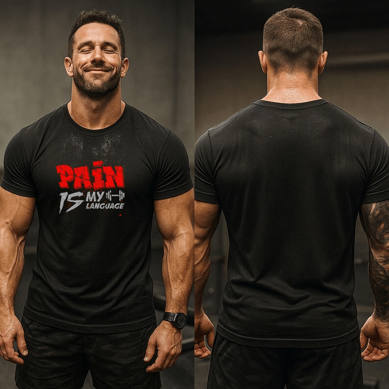 men's t shirt pain is my language motivational gym tee men's t shirt pain is my language motivational gym tee